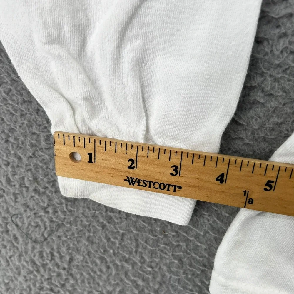 VTG Y2k Cotton Deluxe Anvil White Long Sleeve Mock Neck ACAC Logo T-Shirt Men L